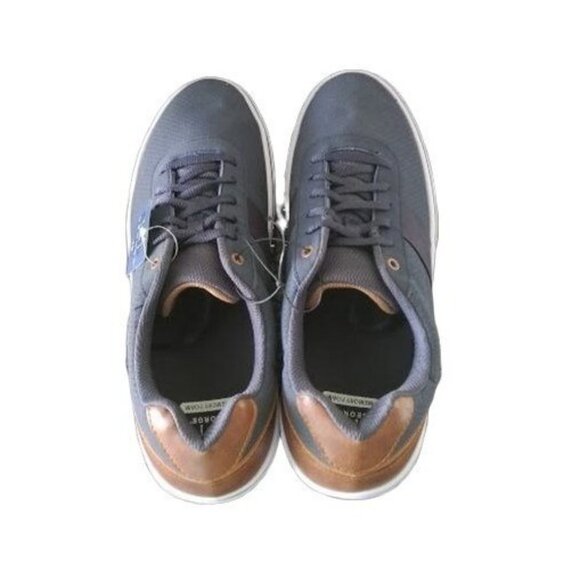 George Mens Navy Blue Brown Memory Foam Casual Sneakers Size 10.5 - Picture 6 of 8